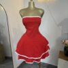 Xo chic red ruby dress-premium female boutique in accra