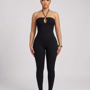 Xo chic ribbed fitted jumpsuit-premium female boutique in accra
